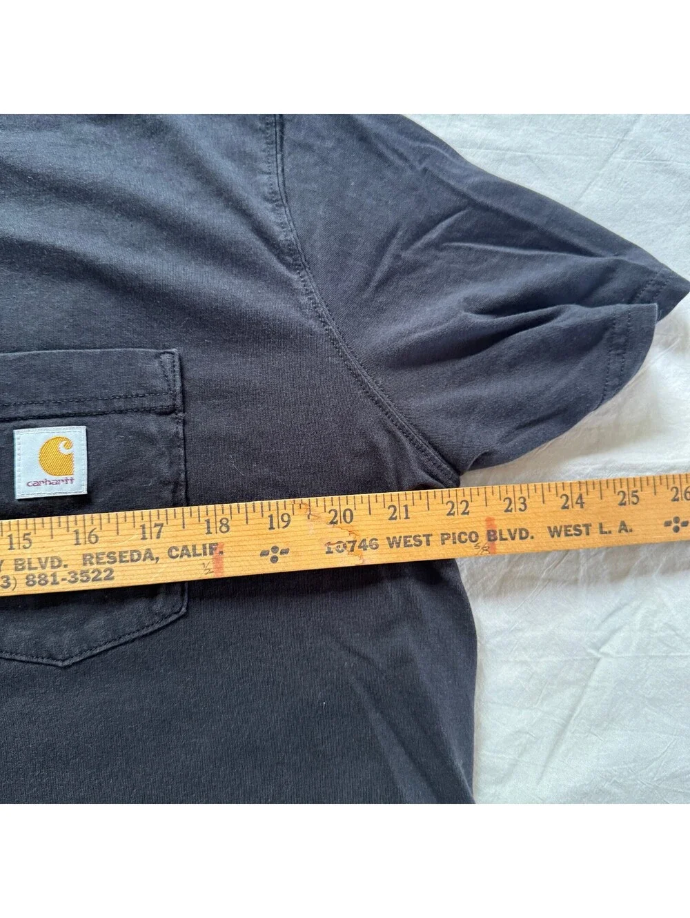 Carhartt WIP Cropped Boxy Pocket Tee L Large Washed Black Gorpcore Minimalist